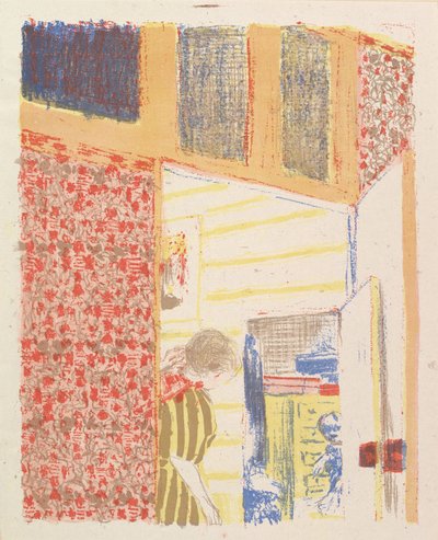 Interno con carta da parati rosa III, dalla serie Paesaggi e Interni, 1899 da Edouard Vuillard